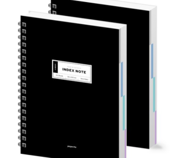 Paperit PP Index Notebook, Black, 2 pcs