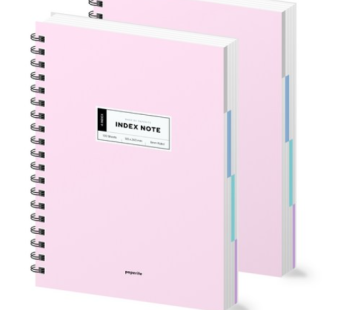 Paperit PP Index Notebook, Pink, 2 pcs