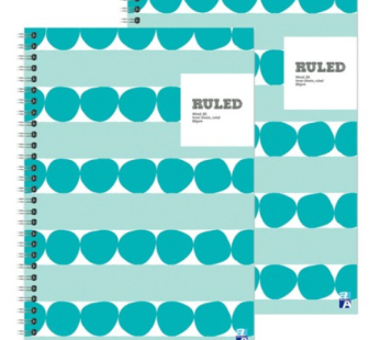 Double A Left Side Notebook B5 Nordic Pebble, Ruled, 2 pcs