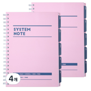 Munggu Index System Notes, Pink, 4 pcs