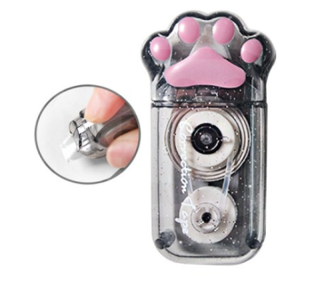 Guichanyang Correction Tape 5mm x 6m Cat Paw Shape Translucent Color Portable Mini Tiny Correction Fluid, Black, 1pc