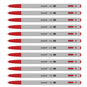 Monami 153 Oil-based Ballpoint Pen 0.5mm, Red, 12 pcs