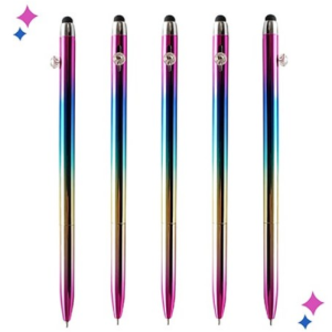 [Machi] Rainbow UV Needle Touch Pen with Jewel, 10 pieces