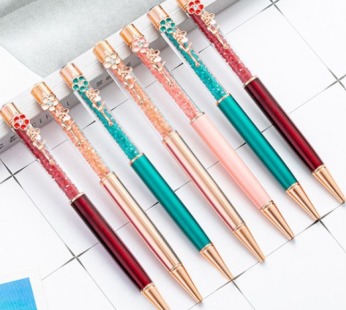 Metal Crystal Rose Ballpoint Pen Premium Promotional Printable