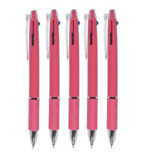 PANDA Pastel Needle 3-color ballpoint pen A domestically produced ballpoint pen that writes smoothly, Grapefruit Coral, 10 pieces