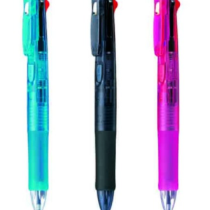 Zebra Clip-on 4-color ballpoint pen B4A3 0.7mm, black + pink + …, 3 pcs