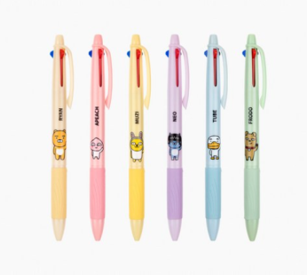 Kakao Friends 3-color ballpoint pen / 10-pack product 6-pack product / Ryan Apeach Muji Tube Neo Frodo / Multi-color pen multi-pen character ballpoint pen