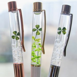 Four Leaf Clover Ballpoint Pen Gift 0.7mm White