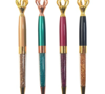 Metal Crystal Crown Ballpoint Pen Promotional Writing Instrument Stationery School Supplies Printable Promotional Jewel Pretty Pen