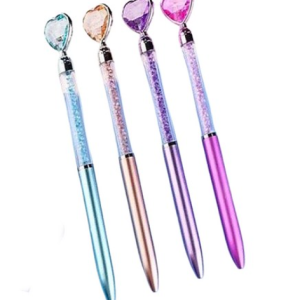 4 Color Bundle Color Beads Cubic Heart Ballpoint Pen