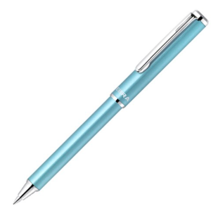 Zebra Mini Pocket Metal Ballpoint Pen SL-F1 0.7mm + Gift Box, Light Blue, 1pc