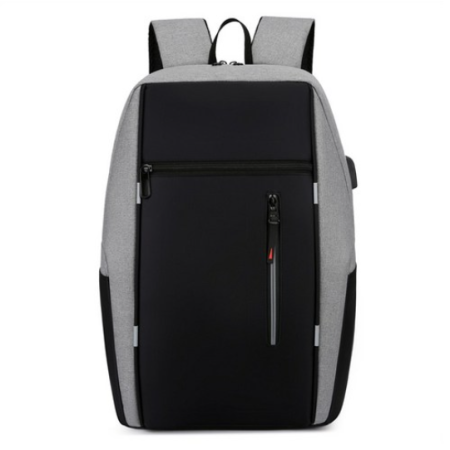 Casual Business Backpack with USB Charging Function Men's Laptop Backpack 15.6 Inch Large Capacity Backpack Reflective Strip Design