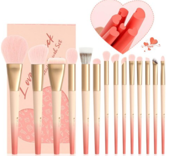 “DUcare Brush Set 14 Set Love Struck Brush Set Premium Synthetic Kabuki Base Mix Puff Flour Blush Conceales Eyeshadow Brush “