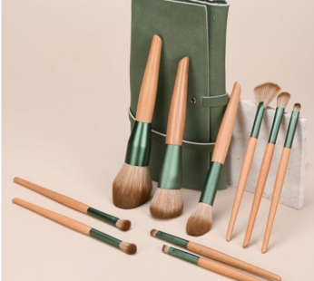 Mirunto Soft Touch Makeup Brush Eye Blusher Shading Powder Brush Pouch 10 Pieces 1 Set