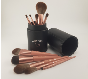 Vanilla Moon Stylish Makeup Brush Set of 10 Cases Black/Beige, Beige, 1 Set