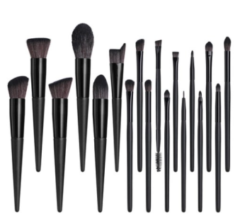 “Makeup Brush Set of 18 with Makeup Brush Can, Black, 1pc “