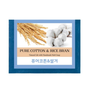 Tired skin soft and refreshing Provence Natural Herb Soap – Pure Cotton & Rice Bran, 110g, 1ea