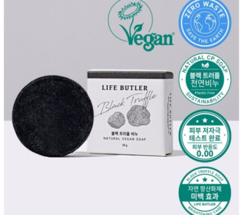[UK Vegan Certification] LIFE BUTLER Life Butler Travel Premium Black Truffle Handmade Natural Soap Soap, 30g, 1ea