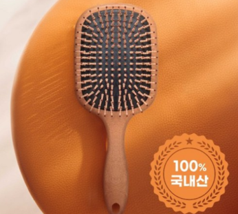 [S Department Store] Hair Brush Scalp Massage Comb Paddle Cushion Brush Hair Comb Solid Wood Cushion Comb, Brown, 1 Piece