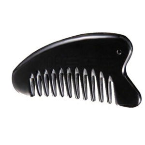 MEO Buffalo Horn Scalp + Facial Massage Curved Comb Guasha, 1pc
