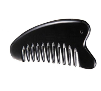 MEO Buffalo Horn Scalp + Facial Massage Curved Comb Guasha, 1pc