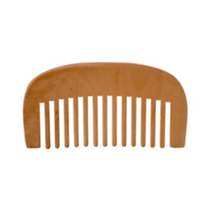 Wooden half-moon comb for scalp, 1 pc