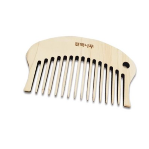 Cypress wood round wooden comb 02, mixed colors, 1 piece