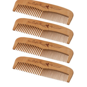 Seven Star Natural Wood Comb LC1, Wood, 4 pcs