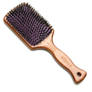 Cellibon Athens Wood Cushion Paddle Brush Gold Pin, Donmo & Nylon Pin, 1pc