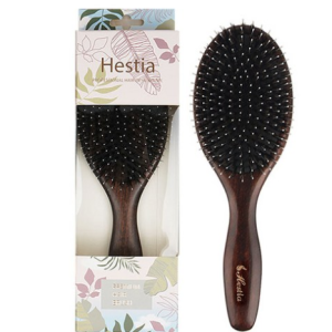 Natural Donmo Hestia Wood Donmo Hairbrush / Scalp Massage Department Store, Round Large, 1 Piece