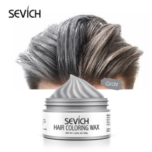 SEVICH Gray Color Hair Wax 120g Disposable Clay Styling Dye Pomade Unisex Strong Hold Hair Wax Temporary Dye, Gray, 1pc