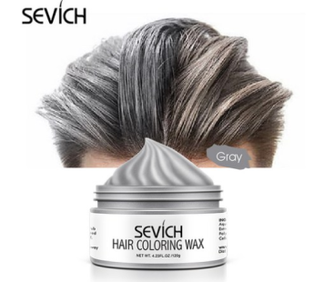 SEVICH Gray Color Hair Wax 120g Disposable Clay Styling Dye Pomade Unisex Strong Hold Hair Wax Temporary Dye, Gray, 1pc