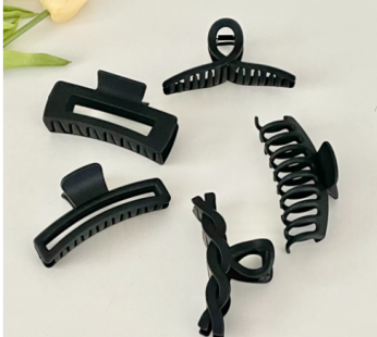 “Lumida Black Matte Hair Clips 5-piece Set “