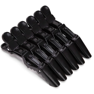 IKORES Beauty Salon Hair Clips Large, Black, 6 Pack