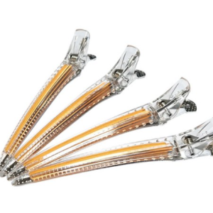 Heyzer Hera Clip Silicone Hair Clipper Hair Salon Beauty Tweezers 4pcs, Light Orange, 1pc