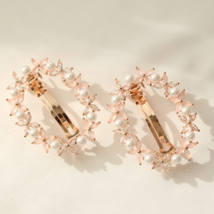 MISS21 Flora Cubic Pearl Point Hairpin Set of 2 (hp1390)