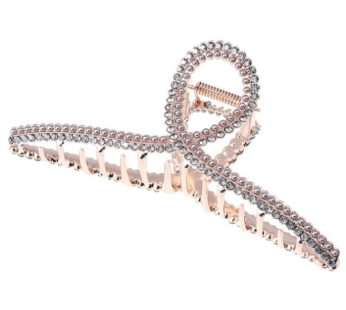 Susuda Big Size Cubic Pearl Double Mix Twist Metal Hair Clip