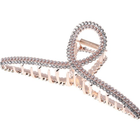 Susuda Big Size Cubic Pearl Double Mix Twist Metal Hair Clip