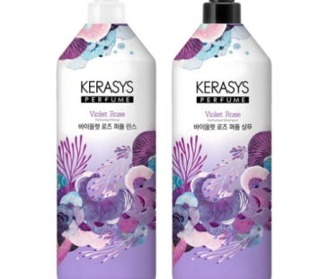 Kerasys Perfume Shampoo 1L + Perfume Rinse Violet Rose 1L, 1ea