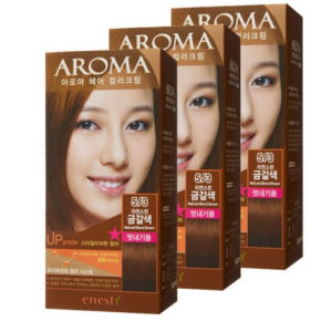 Enesti Aroma Hair Dye for Gray Hair, 5/3 Natural Golden…, 3 pcs