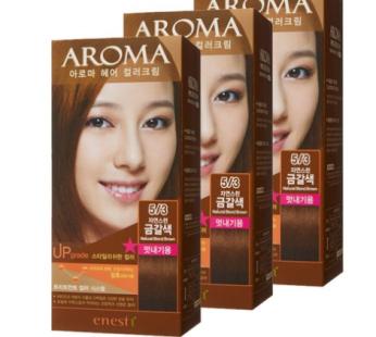Enesti Aroma Hair Dye for Gray Hair, 5/3 Natural Golden…, 3 pcs