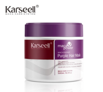 KARSEELL Karcell Kerasell Professional Maca Power Purple Hair Mask Brass Yellow Tone Blonde Silver Grey Highlight Hair 500ML, 1pc