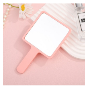 Seam Collection Portable Square Mirror, Premium Pink, 1pc