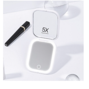 “Sonesok portable led hand mirror folding magnifying light mirror “