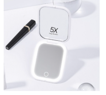 “Sonesok portable led hand mirror folding magnifying light mirror “