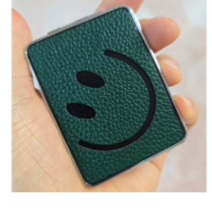 “Smile Mini Square Portable Hand Mirror, 1pc, Green “