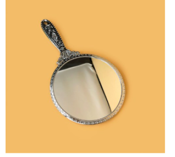 GAON IA_353 Princess Hand Mirror Large Silver Eye Accessory, 1