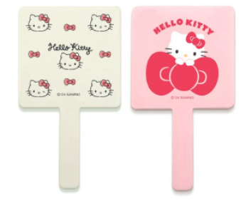 Beauty Home Sanrio Hello Kitty Mini Hand Mirror 2-piece set, Light Pink (Mini), Ivory (Pattern Mini), 1 piece