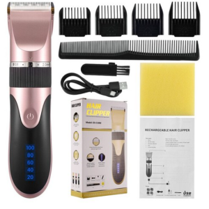 Professional Hair Clipper Barber Beard Trimmer Rechargeable Hair Cutting Machine Ceramic Blade Low Noise Adult Haircut