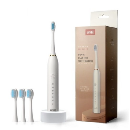 [Seojin Networks] GenieQ Portable Wireless Sonic Electric Toothbrush Charging Stand IPX7 Waterproof ZQ-CL500 (White)